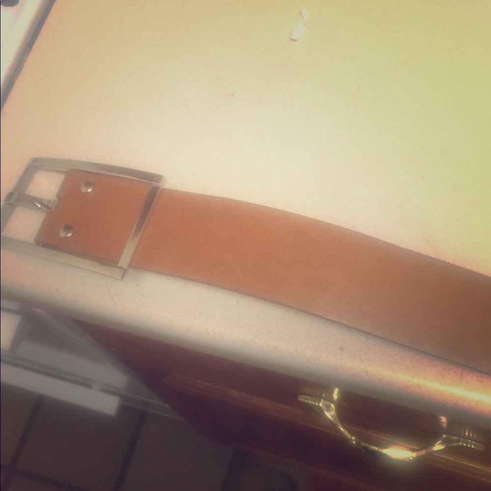 Tan belt, 37 inches, 4 holes.